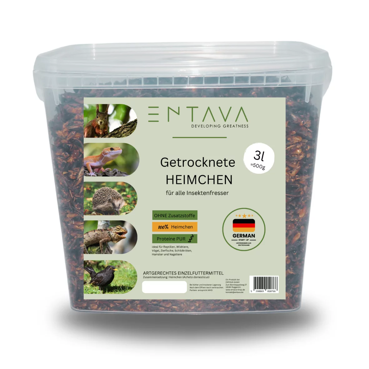 ENTAVA 3l getrocknete Heimchen (Grillen) 