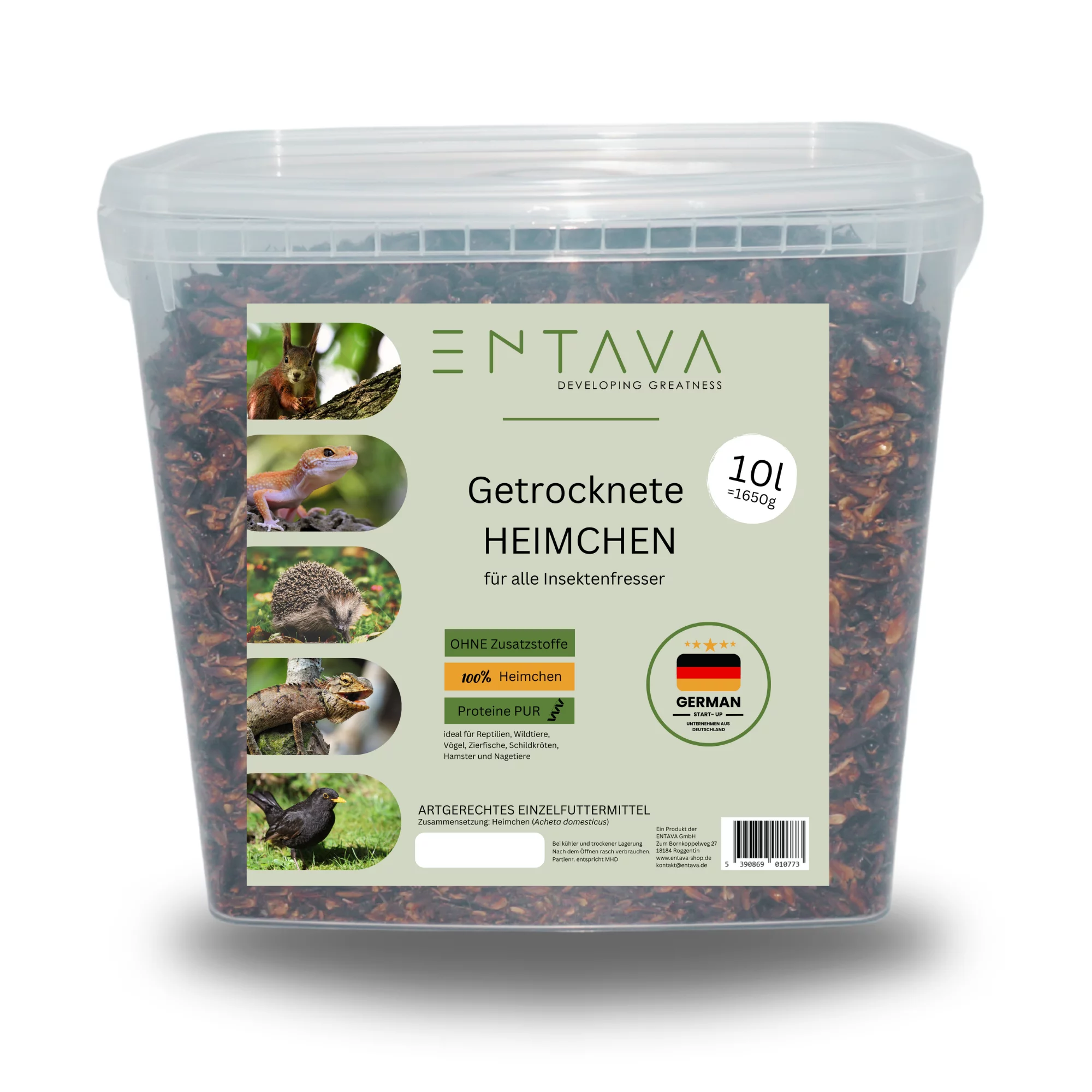 ENTAVA 10l getrocknete Heimchen (Grillen)